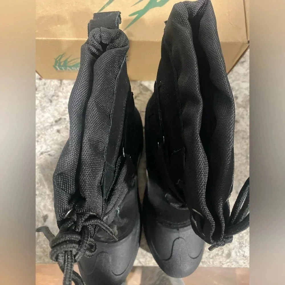 Itasca Little Pac Snow Boots Thinsulate Insulated Black Boots Youth Size 4